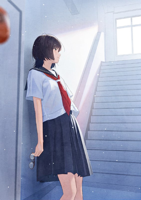 A: #中村至宏E: #School_Uniform #Tears #Glasses #StairsS: Pixiv