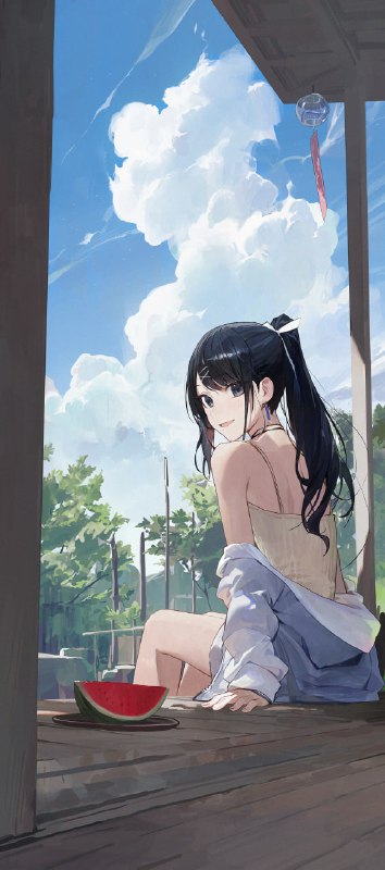 A: #モ誰T: #Idol_MasterE: #Hiori_Kazano #Summer #Sky #CloudsS: Pixiv